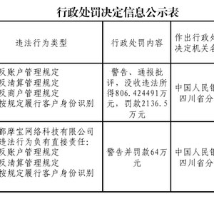 超20家机构被处罚 年内第三方支付企业罚单超2.2亿元